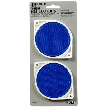 Hillman Hillman Group 844011 3 in. Adhesive Circle Reflectors  Blue - 1 6 Piece 844011